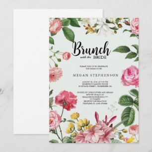 Invitación Brunch con la ducha de novias de oro de novia
