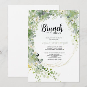 Invitación Brunch con la ducha de novias de oro de novia
