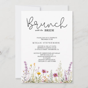 Invitación Brunch con la ducha de novias de oro de novia