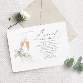 Invitación Brunch con la ducha de novias de oro de novia