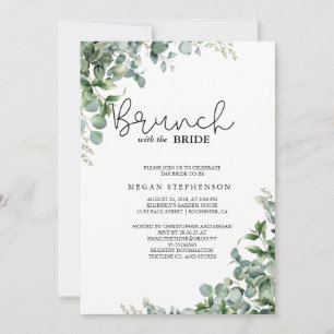 Invitación Brunch con la ducha de novias de oro de novia