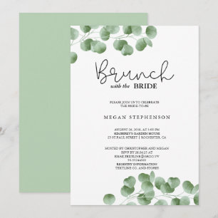 Invitación Brunch con la ducha de novias de oro de novia