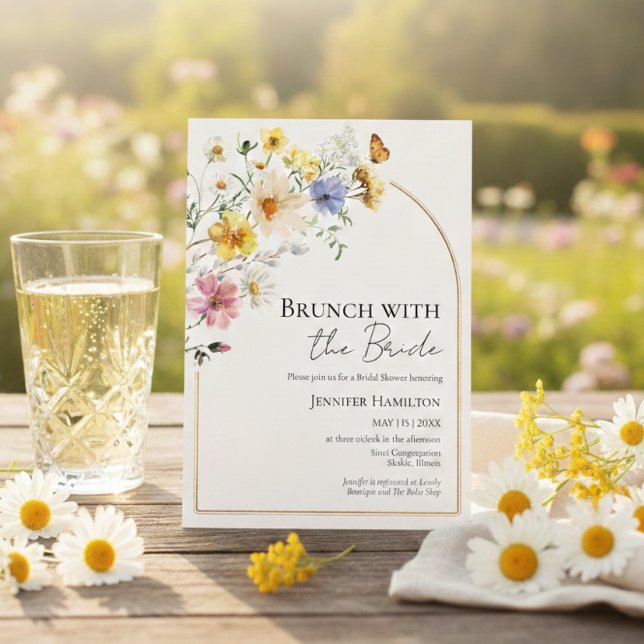 Invitación Brunch con la ducha nupcial de flores silvestres d (Subido por el creador)