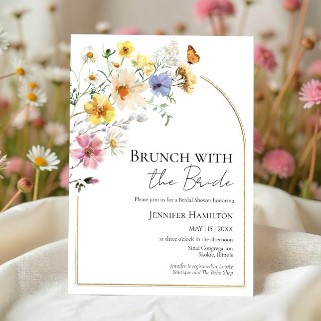 Invitación Brunch con la ducha nupcial de flores silvestres d (Subido por el creador)