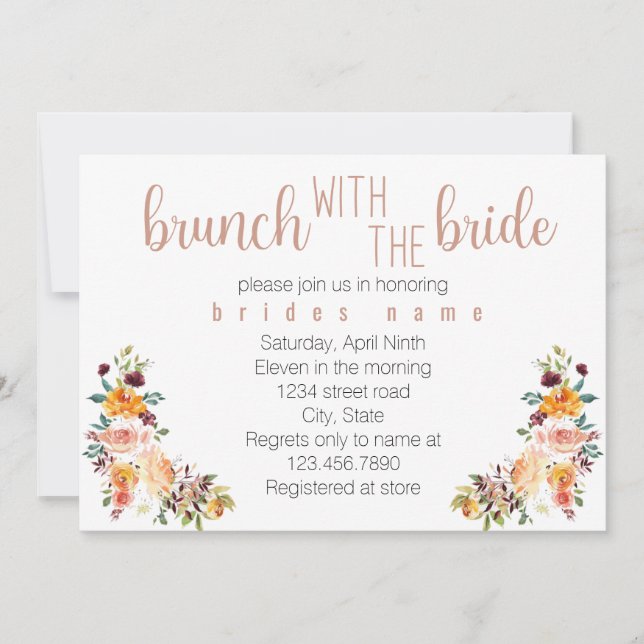 Invitación Brunch con la novia (Anverso)