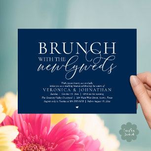 Invitación Brunch con los recién casados, Boda Azul Marino