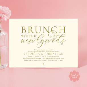 Invitación Brunch con los recién casados, Boda de Oro Amarill