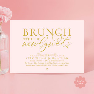 Invitación Brunch con los recién casados, Boda de Oro Rosa