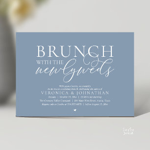 Invitación Brunch con los recién casados, Boda Dusty Blue