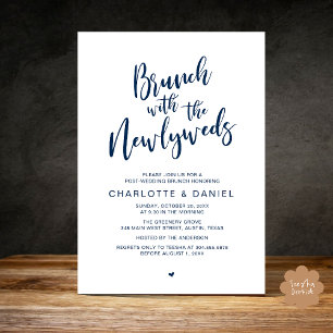 Invitación Brunch con los recién casados, Boda Elopement