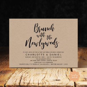 Invitación Brunch con los recién casados, Boda Elopement