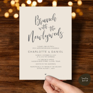 Invitación Brunch con los recién casados, Boda Elopement