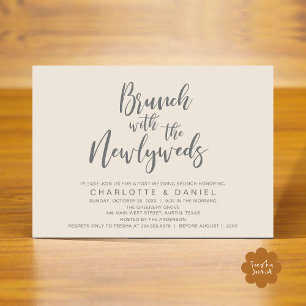 Invitación Brunch con los recién casados, Boda Elopement