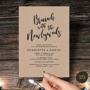 Invitación Brunch con los recién casados, Boda Elopement