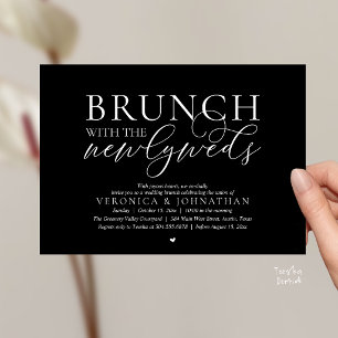 Invitación Brunch con los recién casados, Boda Negra con Clas