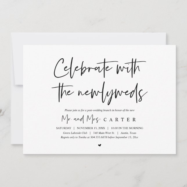 Invitación Brunch con los recién casados, después de la boda (Anverso)