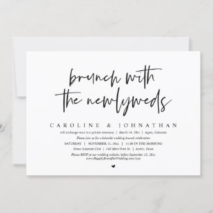 Invitación Brunch con los recién casados, Fiesta Boda Elopeme
