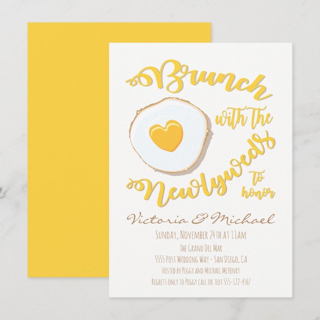 Invitación Brunch con los recién casados Post Boda (Anverso / Reverso)