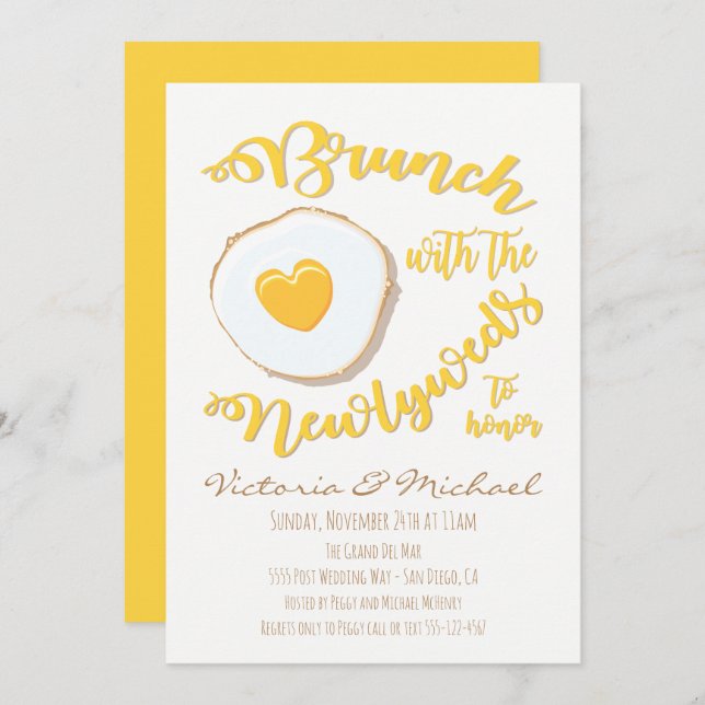 Invitación Brunch con los recién casados Post Boda (Anverso / Reverso)