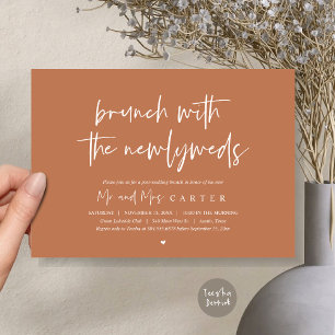 Invitación Brunch con los recién casados, post boda, en cobre