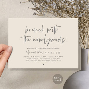 Invitación Brunch con los recién casados, post boda Gray Crea