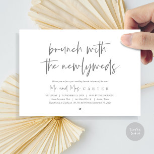 Invitación Brunch con los recién casados, post boda, gris osc