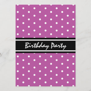 Invitación Brunch cumpleaños con patrón de punto de polka mor