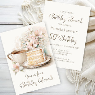 Invitación Brunch de 50 Años de Café y Pastel