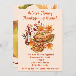 Invitación Brunch de Acción de Gracias de Familia