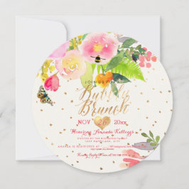 Invitación Brunch de acuarela floral de PixDezines+Bubbly