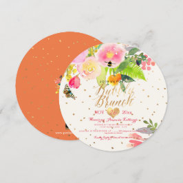 Invitación Brunch de acuarela floral de PixDezines+Bubbly