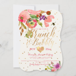 Invitación Brunch de acuarela floral de PixDezines+Bubbly