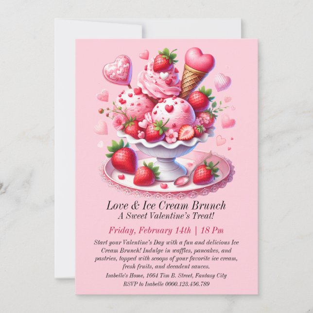 Invitación Brunch de amor y hielo (Anverso)