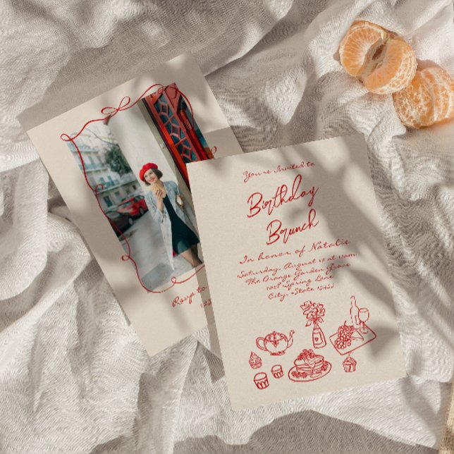 Invitación Brunch De Aniversario De La Foto Extravagante De L (Subido por el creador)