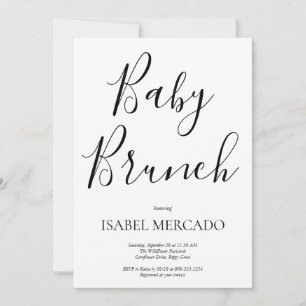 Invitación Brunch de bebé Baby Shower minimalista
