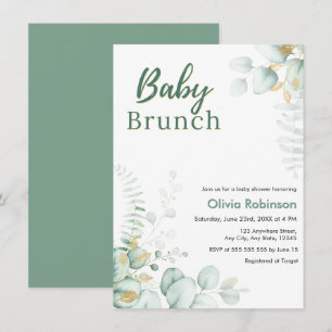 Invitación Brunch de bebé botánico de eucalipto Baby Shower 