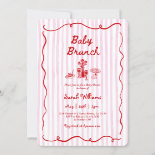 Invitación Brunch de bebé caprichoso para la fiesta de la nen
