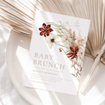 Brunch de Bebé Floral Rústico de Bloom Salvaje