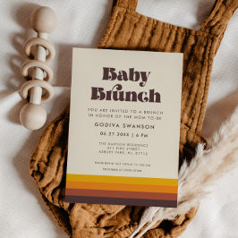 Invitación Brunch de bebé retro 60 ventilado a mediados del s