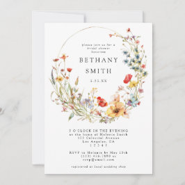 Invitación Brunch de Boda Caprichoso de Flores Silvestres