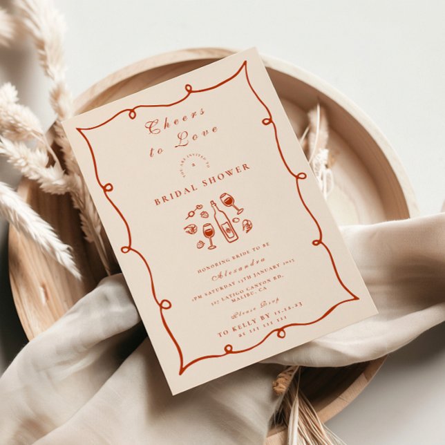 Invitación Brunch de boda con vino rosado y cítricos (Subido por el creador)