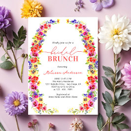 Invitación Brunch de Bridal de los Jardines Florales Colorido