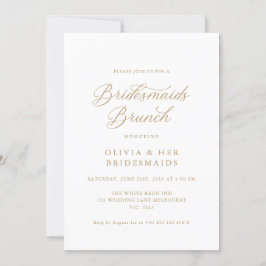 Invitación Brunch de Bridesmaids Moderno con guión dorado
