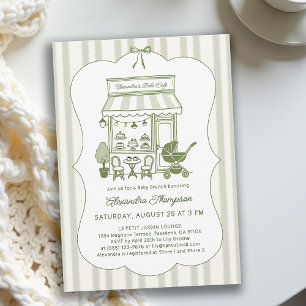 Invitación Brunch de Café Bebe Brewing Neutral Baby Shower