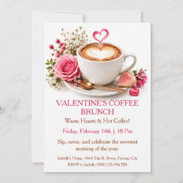 Invitación Brunch de café del Día de San Valentín - Reunión a