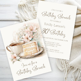 Invitación Brunch de café y té de cumpleaños número 30