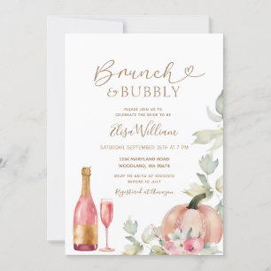 Invitación Brunch de calabaza y ducha nupcial burbujeante en 