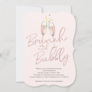Invitación Brunch de caligrafía de moda y ducha de novia burb