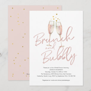 Invitación Brunch de caligrafía de moda y ducha de novia burb