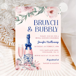 Invitación Brunch De Champagne Y Ducha De Novias Bubbly